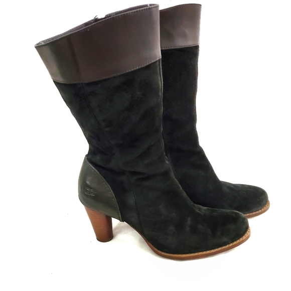 UGG Shoes - UGG | Stella Black Leather and Suede Boots